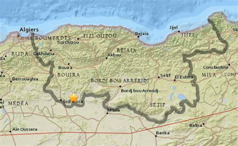 La terre a tremblé au Sud-Ouest de la Kabylie (USGS & EMSC)