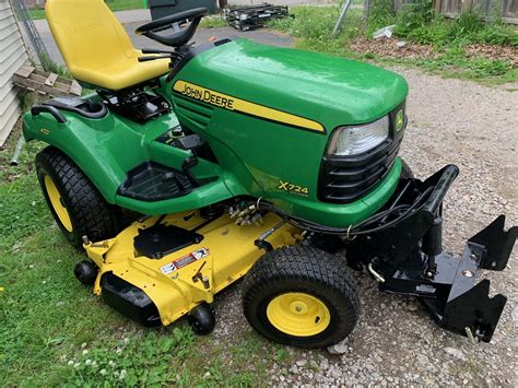 62IN JOHN DEERE X724 AWS GARDEN TRACTOR W/ FRONT PLOW! ONLY 311 HOURS ...