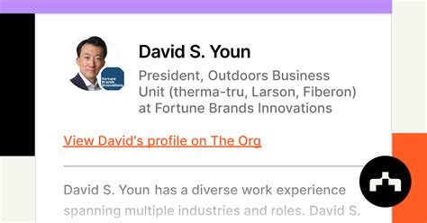 David S. Youn - President, Outdoors Business Unit (therma-tru, Larson, Fiberon) at Fortune ...