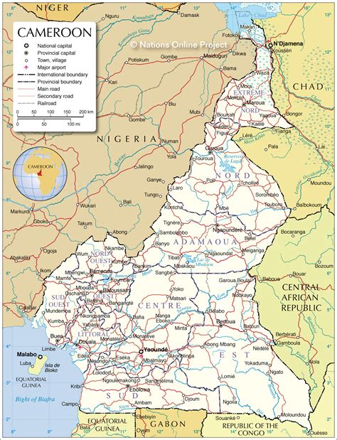 Carte du Cameroun - Différentes cartes du pays du continent africain