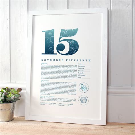 November 15th Birthday Print - Make it with Words