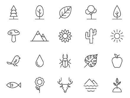 Free 20 Nature Vector Icons (AI)