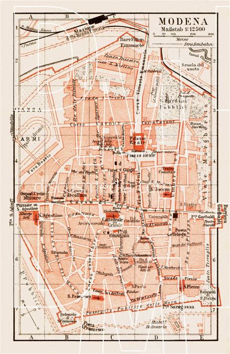 Old map of Modena in 1903. Buy vintage map replica poster print or ...