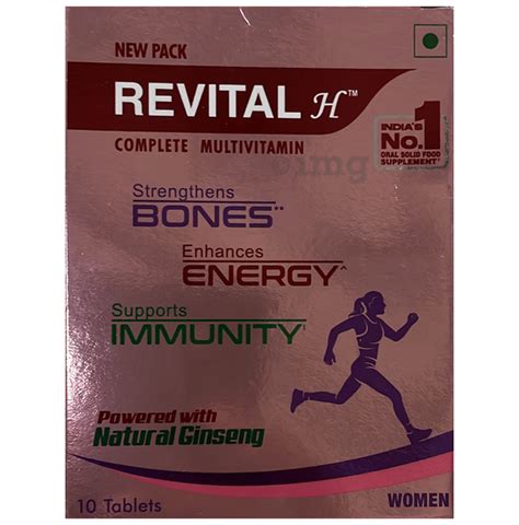 Revital H for Woman Tablet with Multivitamins, Calcium, Zinc & Natural Ginseng for Daily ...