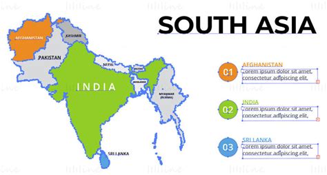 South Asia map vector