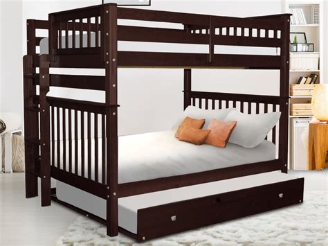 Bedz King Bunk Beds Full over Full Mission Style with End Ladder and a ...