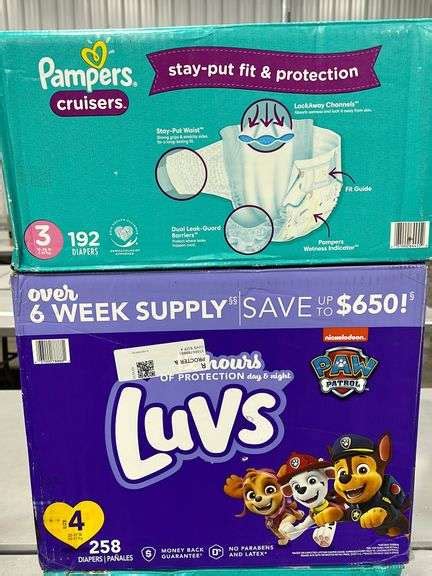 (3) BOXES OF DIAPERS - SIZE 3 & 4 - Earl's Auction Company