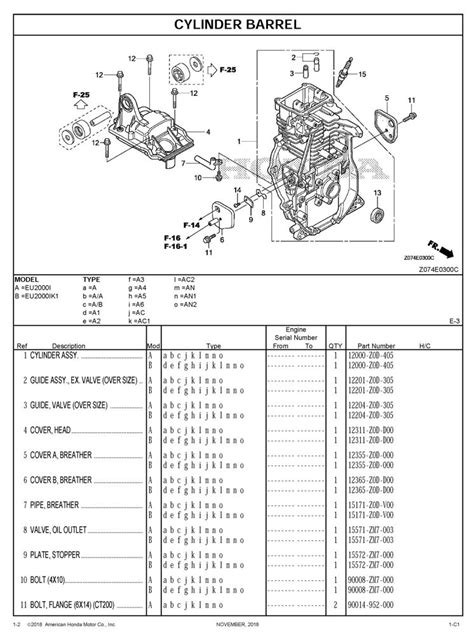 Honda 2000 Generator Parts List