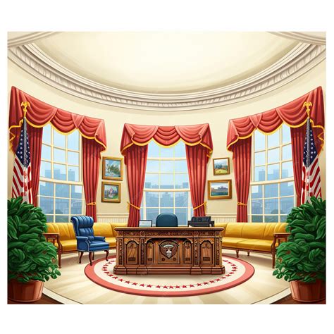 Premium AI Image | illustration of Oval Office illustration on white ...