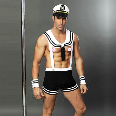 Sexy Sailor Costume Erotic Slim Fit White Seaman Uniform Carnival ...