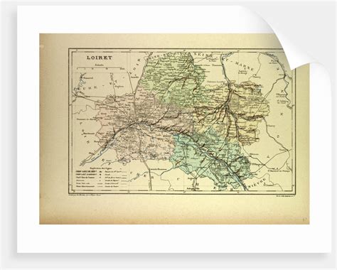 Map of Loiret France posters & prints by Anonymous