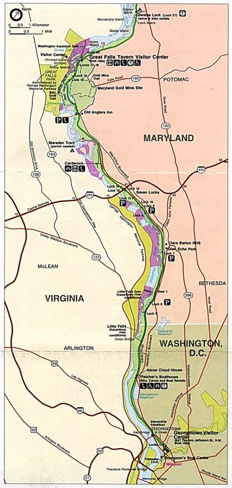 Area Map of Chesapeake and Ohio Canal National Historic Park | Gifex