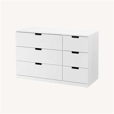 IKEA Nordli 6-Drawer Dresser (White) - AptDeco