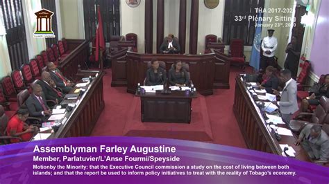 Assembly Legislature, Tobago House of Assembly - The 33rd Sitting of ...