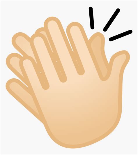 Clapping Hands Light Skin Tone Icon - Transparent Clap Emoji, HD Png Download , Transparent Png ...