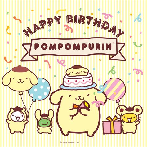 Happy Birthday Pompompurin! in 2023 | Hello kitty birthday invitations ...