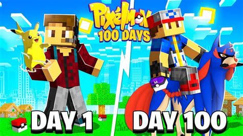 I SPENT 100 DAYS IN MINECRAFT PIXELMON... *FULL MOVIE* - YouTube