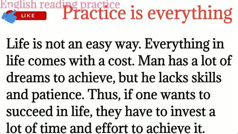 152, practice is everything/how to read english paragraph /learn English @Englishreadingpractice ...