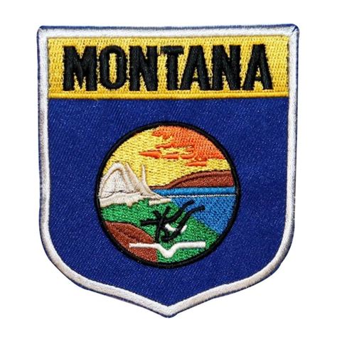 State Flag Shield Montana Patch Badge Travel USA Embroidered | Etsy