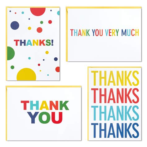 Buy Hallmark Thank You Cards Assortment, Primary Colors (48 Thank You Notes for Kids and Adults ...