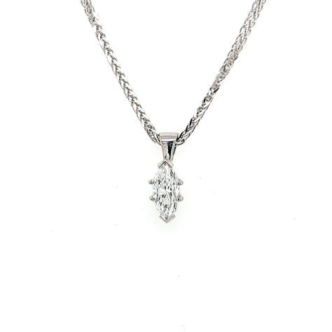 solitaire marquise cut diamond pendant