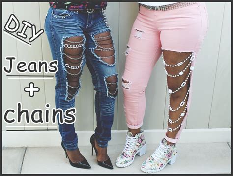 DIY: Instagram Inspired Distressed Jeans + Chains | Diy distressed ...