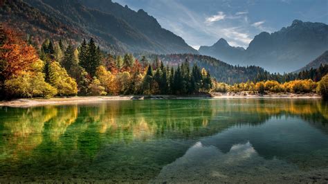 Calm Body Of Water Surrounded With Trees And Mountains During Daytime 4K HD Nature Wallpapers ...