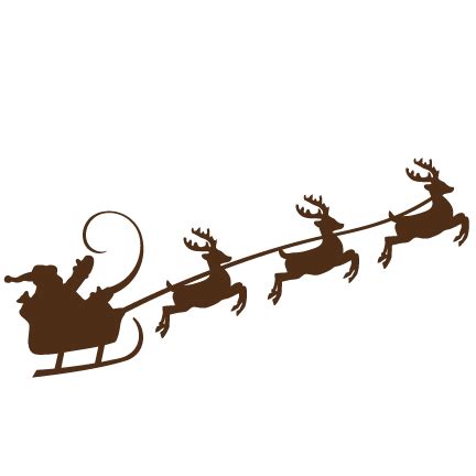 Reindeer Pulling Santa SVG cutting files for scrapbooking cute cut ...