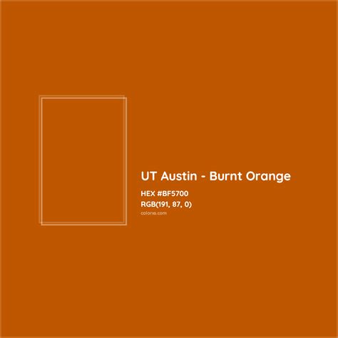 UT Austin - Burnt Orange Complementary or Opposite Color Name and Code (#BF5700) - colorxs.com