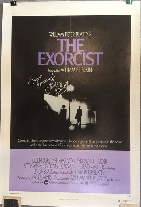 THE EXORCIST MOVIE POSTER, LINDA BLAIR, SIGNED/AUTOGRAPHED, LINEN ...