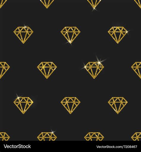 Glitter gold diamonds seamless background Vector Image