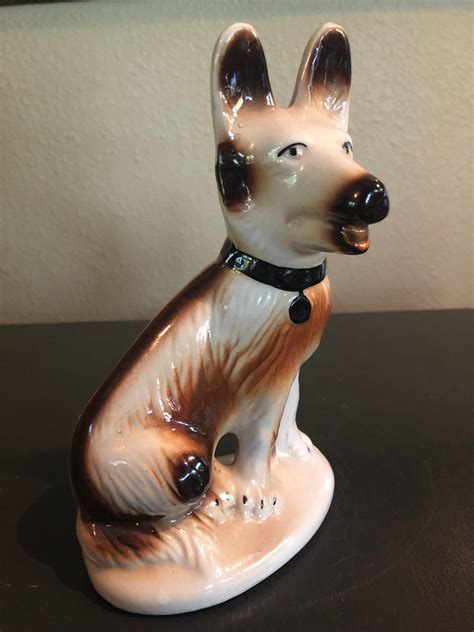 Vintage Ceramic German Shepherd Dog Statue Made in Brazil - Etsy