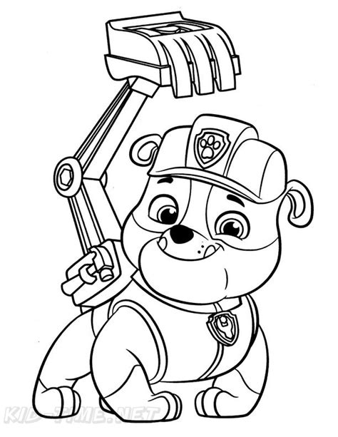 Rubble Paw Patrol Coloring Book Page - Coloring Home