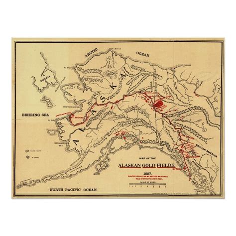 Alaska Gold Fields Map 1897 Maps Poster - Custom Posters