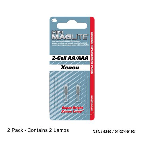 Replacement Xenon Lamp-Bulb for Mini Maglite 2-Cell AA/AAA Flashlight