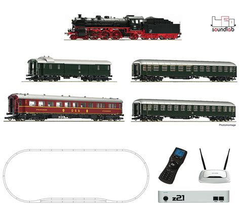 Roco z21 Digital starter set: Steam locomotive BR 18.6 with fast train, DB - EuroTrainHobby