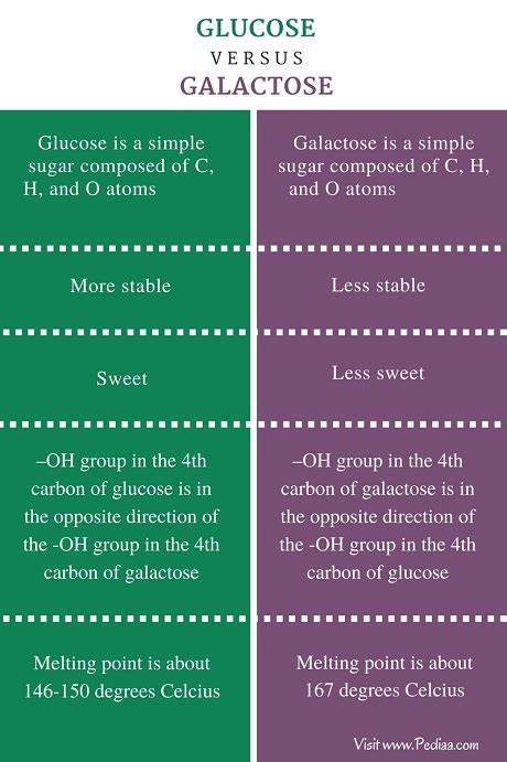 Difference Between Glucose and Galactose | Definition, Molecular ...