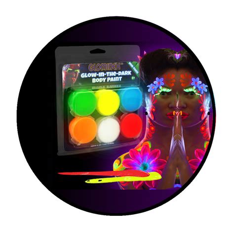 Glow In The Dark Body Paint Set of 6 | Best Glowing Party Supplies