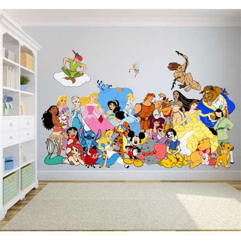 Cartoon Characters Walt Disney Show Decors Wall Sticker Art Design Decal for Girls Boys Kids ...