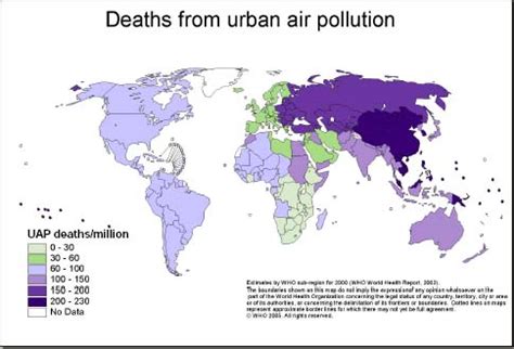 Deaths from Urban Air Pollution Maps - Economy, Geography, Climate, Natural Resources, Current ...