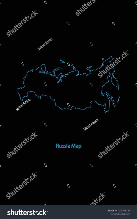 Outline Country Border Map Russia Stock Vector (Royalty Free ...