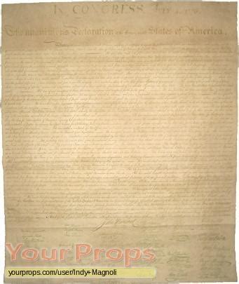 National Treasure Declaration of Independence (Magnoli) replica movie prop