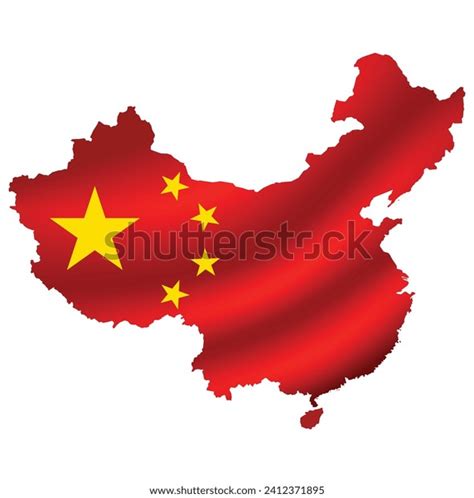 Vector Map China Flag Isolated White Stock Vector (Royalty Free) 2412371895 | Shutterstock