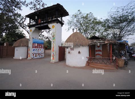 Tribal huts, Shilpgram, Udaipur, Rajasthan India Stock Photo - Alamy