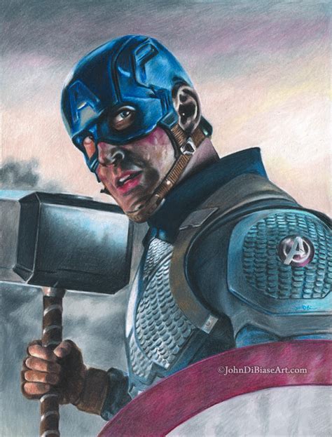 Captain America (Chris Evans) Colored Pencil and Marker Drawing – The ...