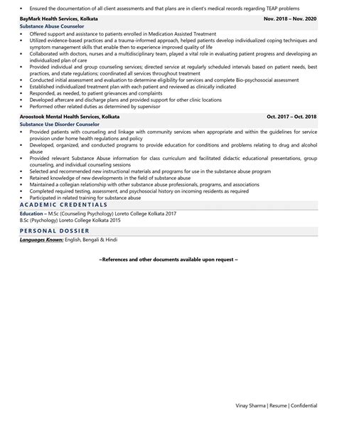 Substance Abuse Counselor Resume Examples & Template (with job winning ...