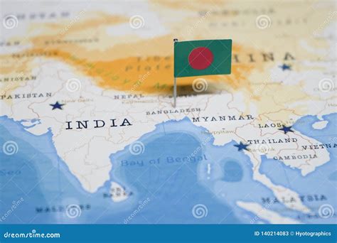 The Flag of Bangladesh in the World Map Stock Image - Image of itinerary, advertisement: 140214083