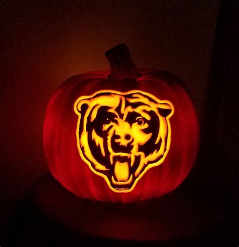 Hand carved Chicago Bears Foam Pumpkin (With images) | Carving, Foam pumpkins, Hand carved