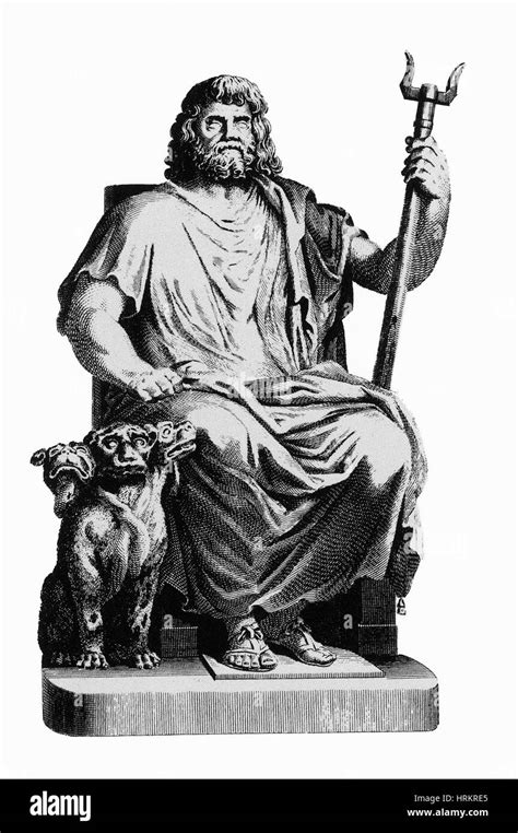 Pluto, Roman God of the Underworld with Cerberus Stock Photo - Alamy