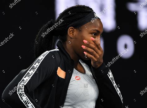 Coco Gauff Reacts During Post Match Editorial Stock Photo - Stock Image ...